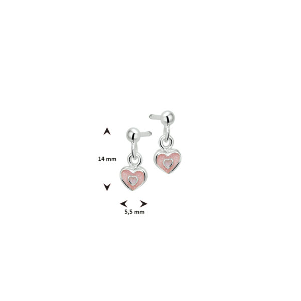 oorhangers hart zilver wit - Afbeelding 3