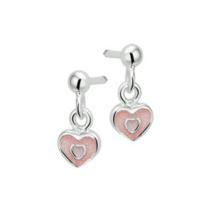 oorhangers hart zilver wit