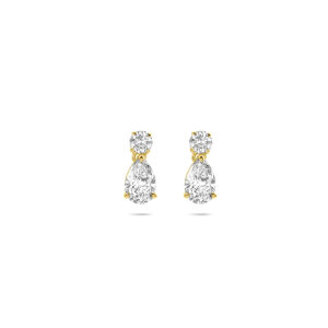 oorhangers lab grown diamant 1.25ct (2x 0.625ct) h si 10 mm 14K geelgoud