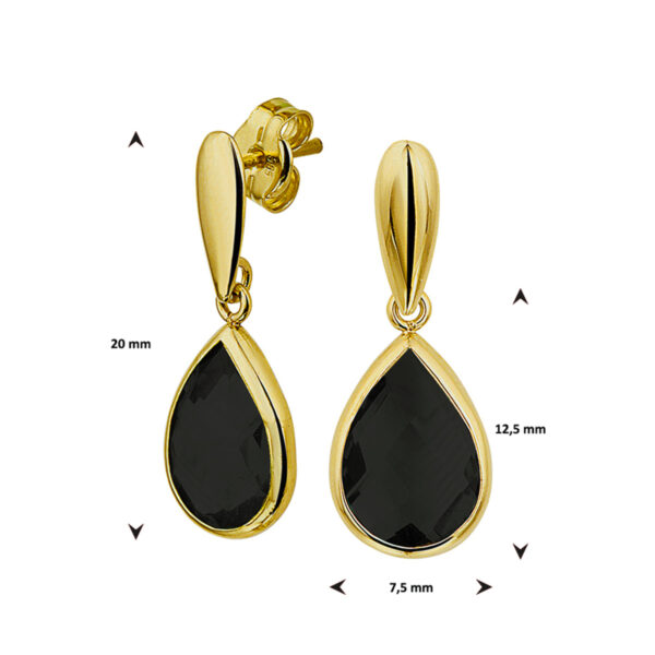 oorhangers onyx 14K geelgoud - Afbeelding 4