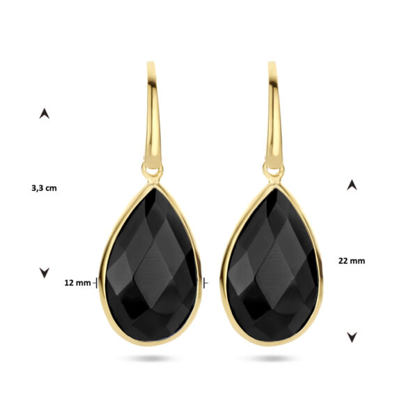 oorhangers onyx franse haak zilver verguld (geel) - Afbeelding 4