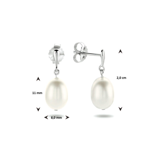 oorhangers parel zilver gerhodineerd - Afbeelding 4