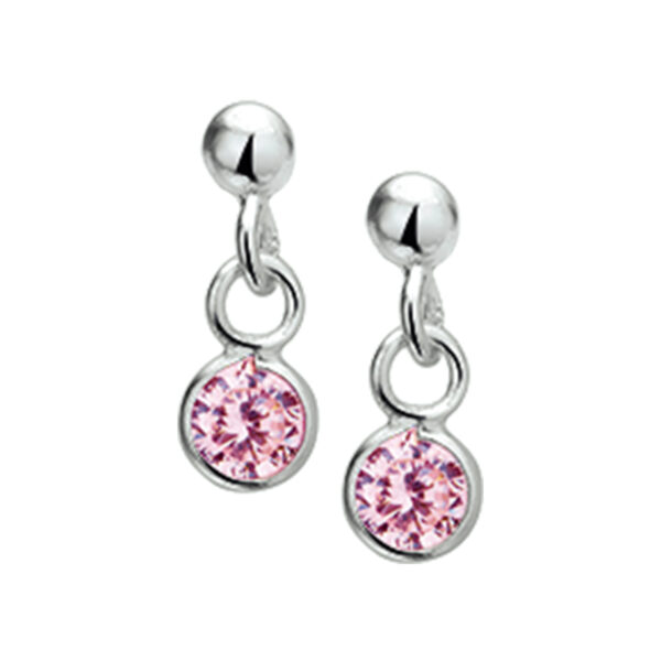 oorhangers roze zirkonia zilver wit
