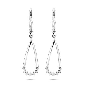 oorhangers zirkonia 36 mm zilver gerhodineerd
