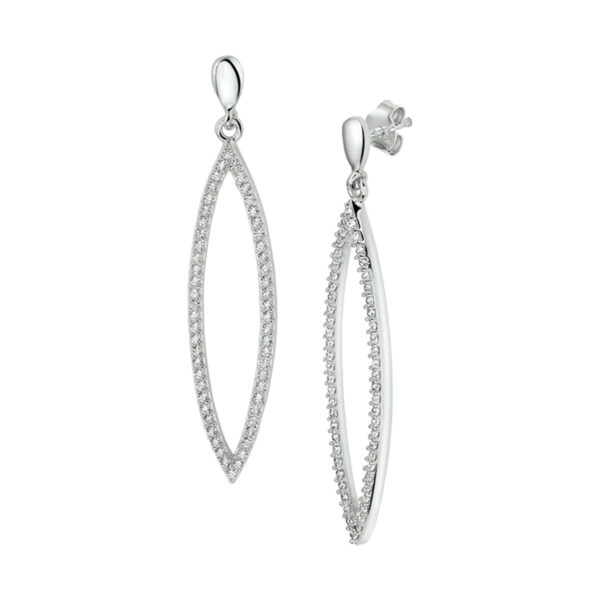 oorhangers zirkonia zilver gerhodineerd