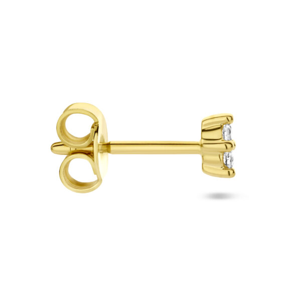 oorknop diamant 0.02ct h p1 per stuk 14K geelgoud - Afbeelding 3