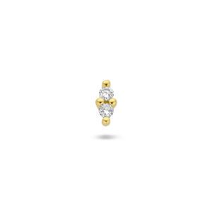 oorknop diamant 0.02ct h p1 per stuk 14K geelgoud