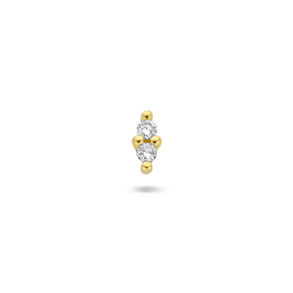 oorknop diamant 0.02ct h p1 per stuk 14K geelgoud