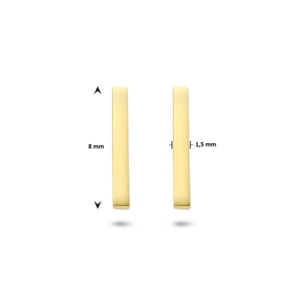 oorknoppen balkje 14K geelgoud - Afbeelding 4