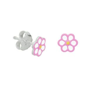 oorknoppen bloem zilver wit
