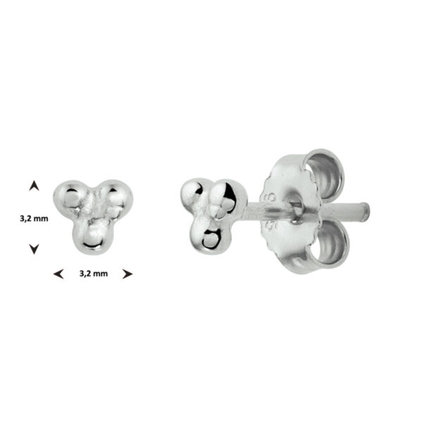oorknoppen bolletjes zilver gerhodineerd - Afbeelding 4