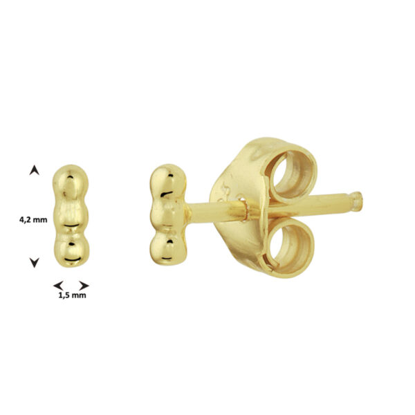 oorknoppen bolletjes zilver verguld (geel) - Afbeelding 3