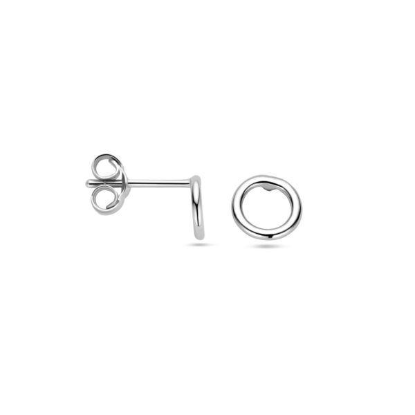 oorknoppen cirkel zilver gerhodineerd - Afbeelding 3