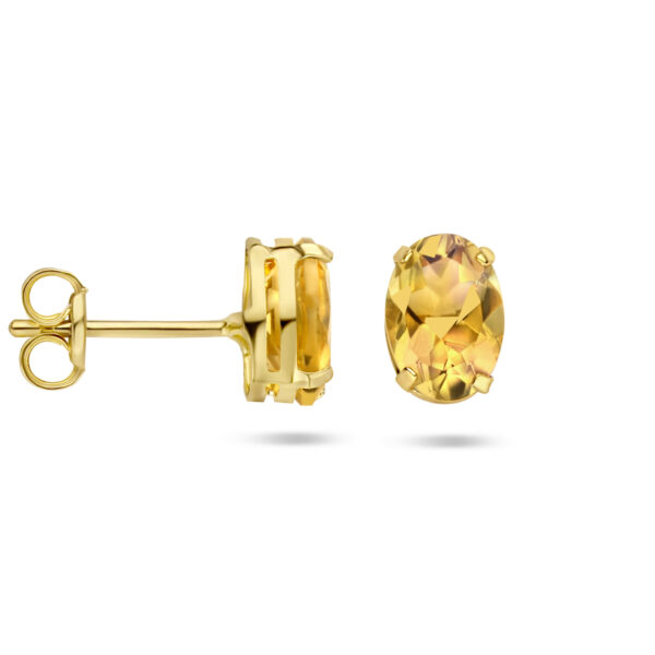 oorknoppen citrien 14K geelgoud - Afbeelding 3