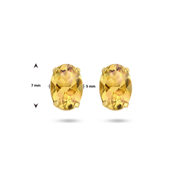 oorknoppen citrien 14K geelgoud - Afbeelding 4