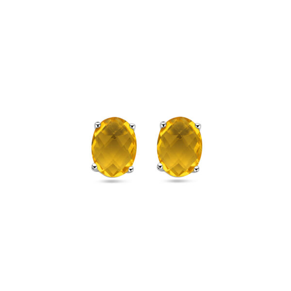 oorknoppen citrien zilver gerhodineerd