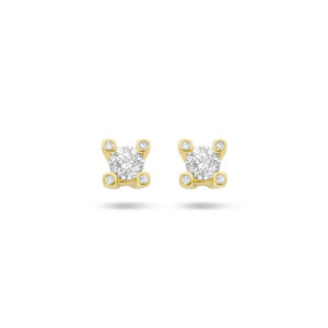 oorknoppen diamant 0.22ct (2x 0.11ct) h si 14K geelgoud