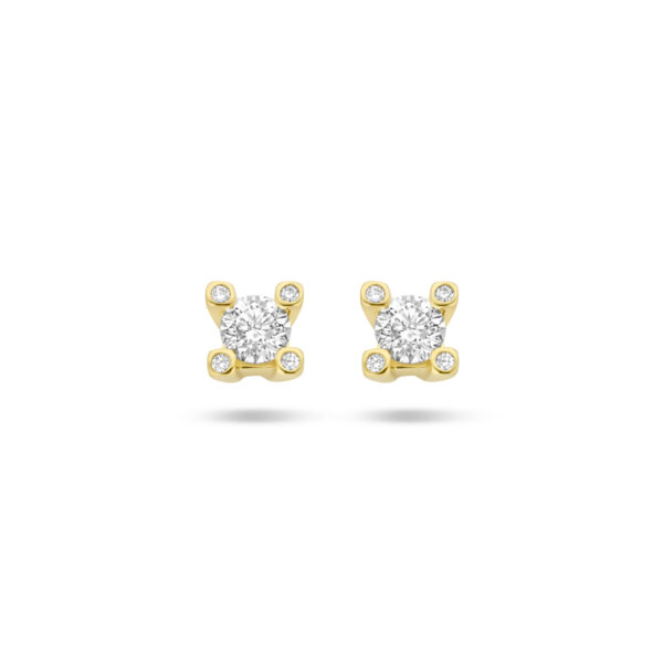 oorknoppen diamant 0.22ct (2x 0.11ct) h si 14K geelgoud