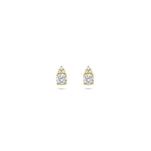 oorknoppen diamant 0.28ct (2x 0.14ct) h si 6 mm 14K geelgoud