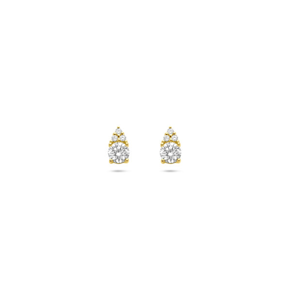 oorknoppen diamant 0.28ct (2x 0.14ct) h si 6 mm 14K geelgoud