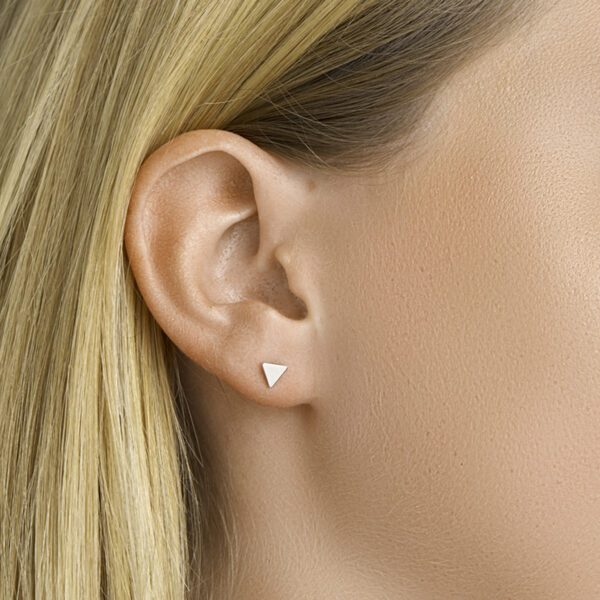 oorknoppen driehoek 5 mm zilver gerhodineerd - Afbeelding 2