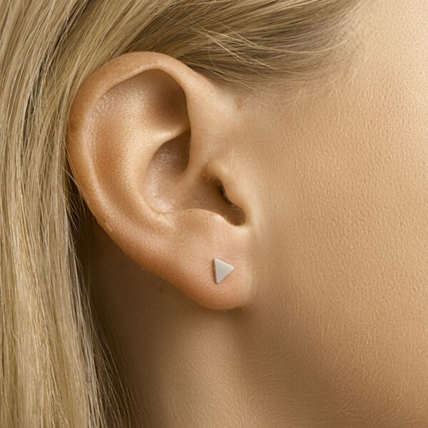 oorknoppen driehoek 5 mm zilver gerhodineerd - Afbeelding 3
