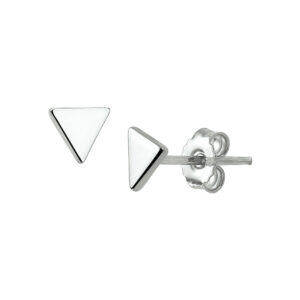 oorknoppen driehoek 5 mm zilver gerhodineerd