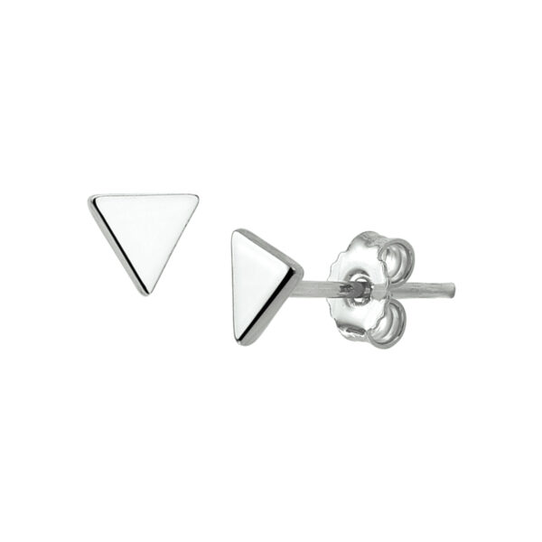 oorknoppen driehoek 5 mm zilver gerhodineerd