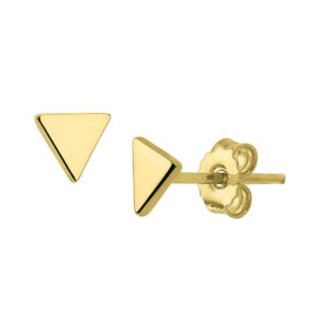 oorknoppen driehoek 5 mm zilver verguld (geel)