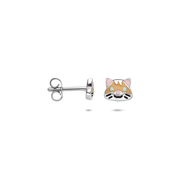 oorknoppen emaille hamster 8 mm zilver gerhodineerd - Afbeelding 3