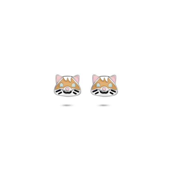 oorknoppen emaille hamster 8 mm zilver gerhodineerd