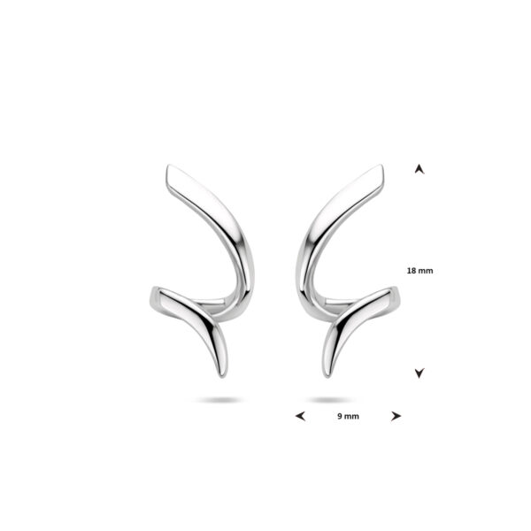 oorknoppen gedraaid 18 mm zilver gerhodineerd - Afbeelding 4