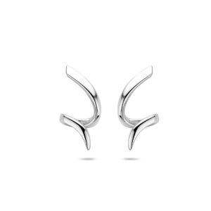 oorknoppen gedraaid 18 mm zilver gerhodineerd