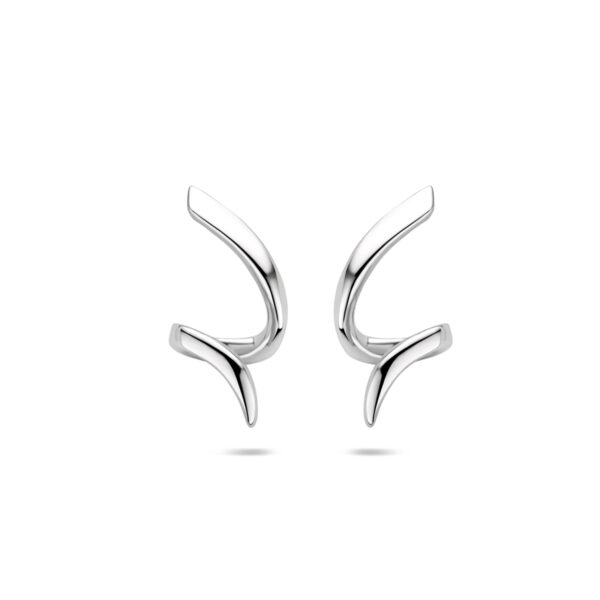 oorknoppen gedraaid 18 mm zilver gerhodineerd