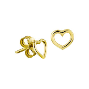 oorknoppen hart 14K geelgoud