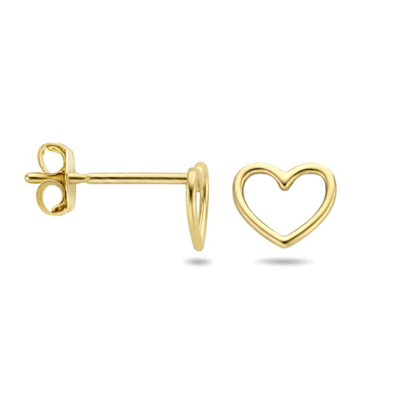 oorknoppen hart 14K geelgoud - Afbeelding 3