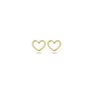 oorknoppen hart 14K geelgoud