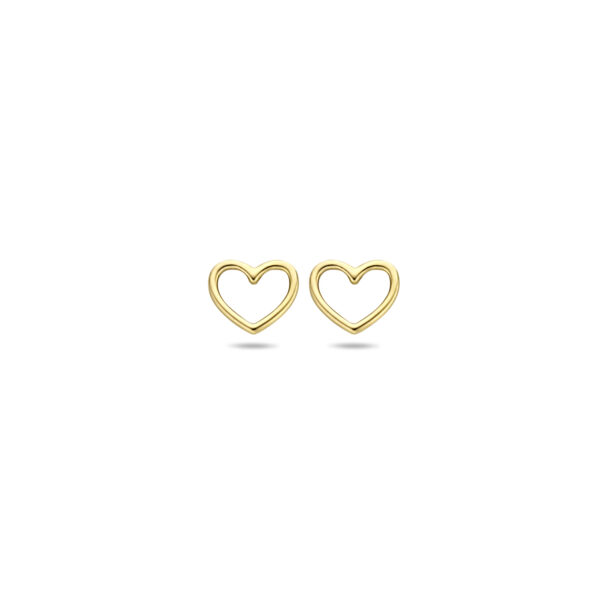 oorknoppen hart 14K geelgoud