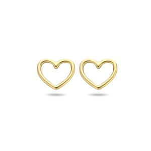 oorknoppen hart 14K geelgoud