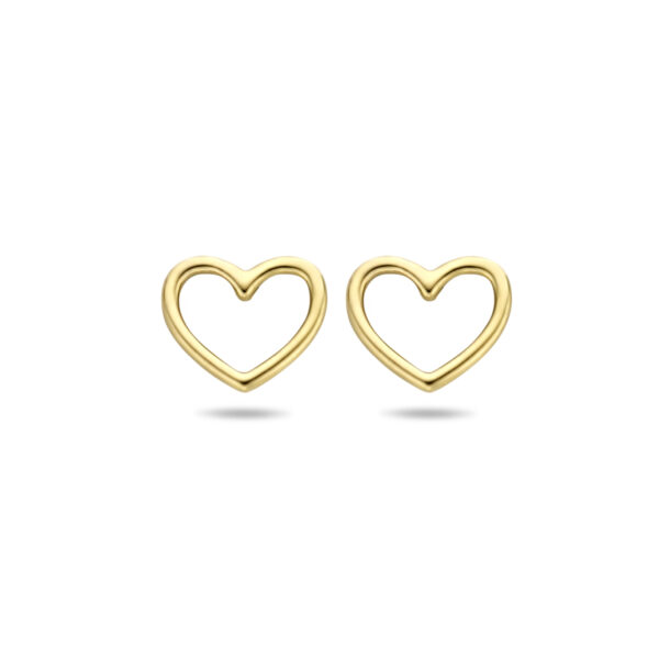 oorknoppen hart 14K geelgoud