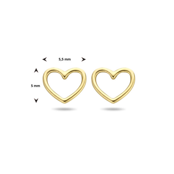 oorknoppen hart 14K geelgoud - Afbeelding 5