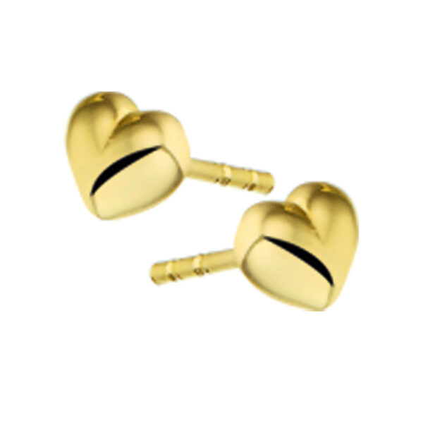 oorknoppen hart 14K geelgoud