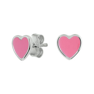 oorknoppen hart zilver gerhodineerd