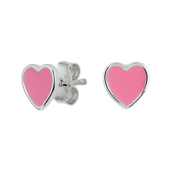 oorknoppen hart zilver gerhodineerd