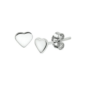 oorknoppen hart zilver gerhodineerd