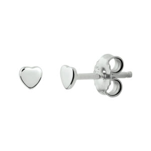 oorknoppen hart zilver gerhodineerd