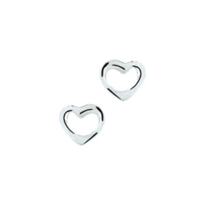 oorknoppen hart zilver wit