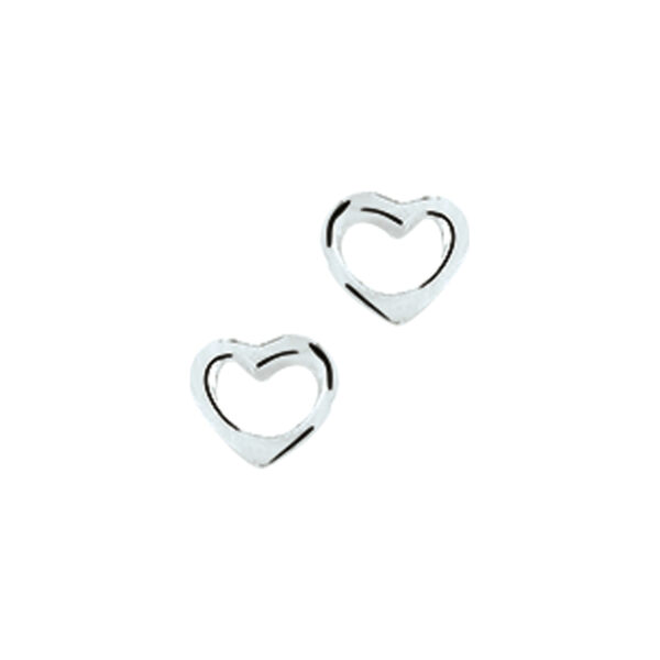 oorknoppen hart zilver wit