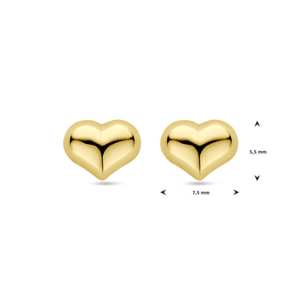 oorknoppen hartje 5,5 mm 14K geelgoud - Afbeelding 4