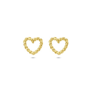 oorknoppen hartje gedraaid 8,5 mm 14K geelgoud
